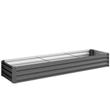 Galvanised Steel Outdoor Garden Planter Box 240cm Wide - Velmora