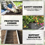 Galvanised Steel Outdoor Garden Planter Box 240cm Wide - Velmora