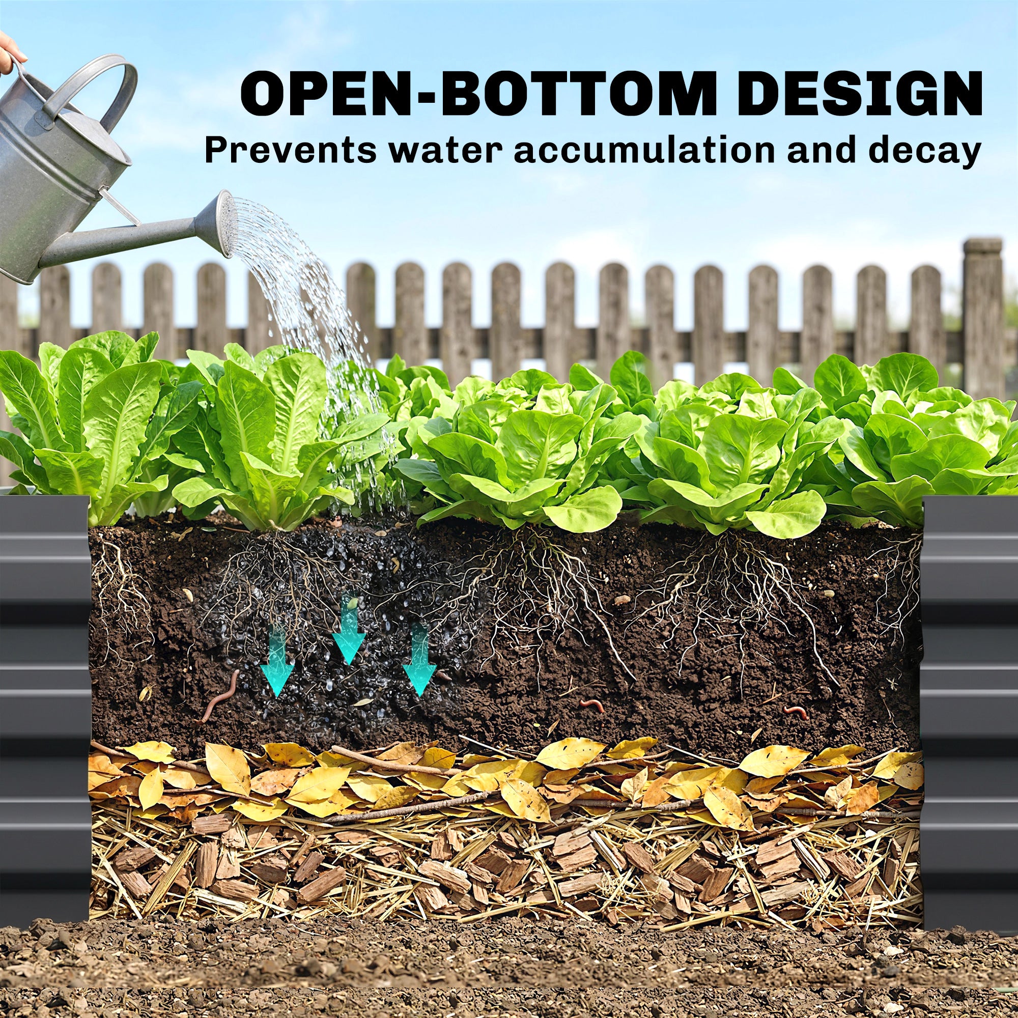 Galvanised Steel Outdoor Garden Planter Box 240cm Wide - Velmora