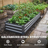 Galvanised Steel Outdoor Garden Planter Box 240cm Wide - Velmora