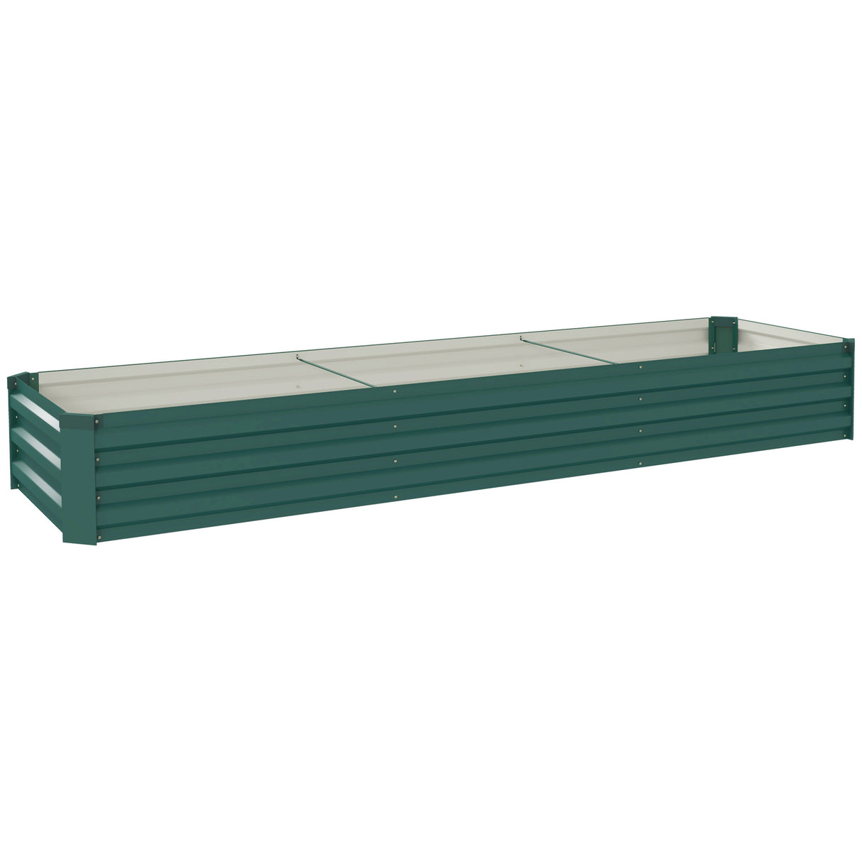 Galvanised Steel Outdoor Garden Planter Box 240cm Wide - Velmora