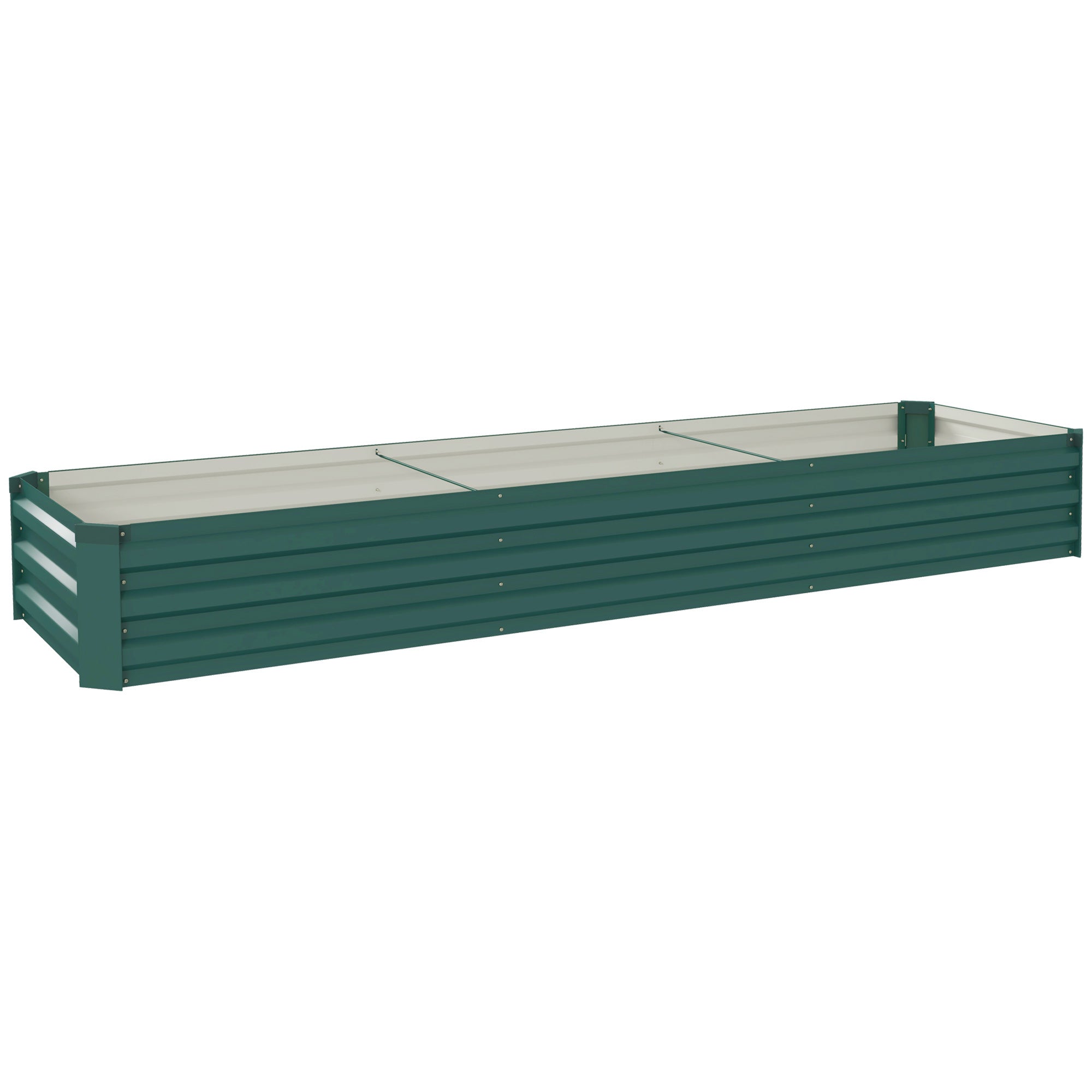 Galvanised Steel Outdoor Garden Planter Box 240cm Wide - Velmora
