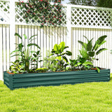 Galvanised Steel Outdoor Garden Planter Box 240cm Wide - Velmora