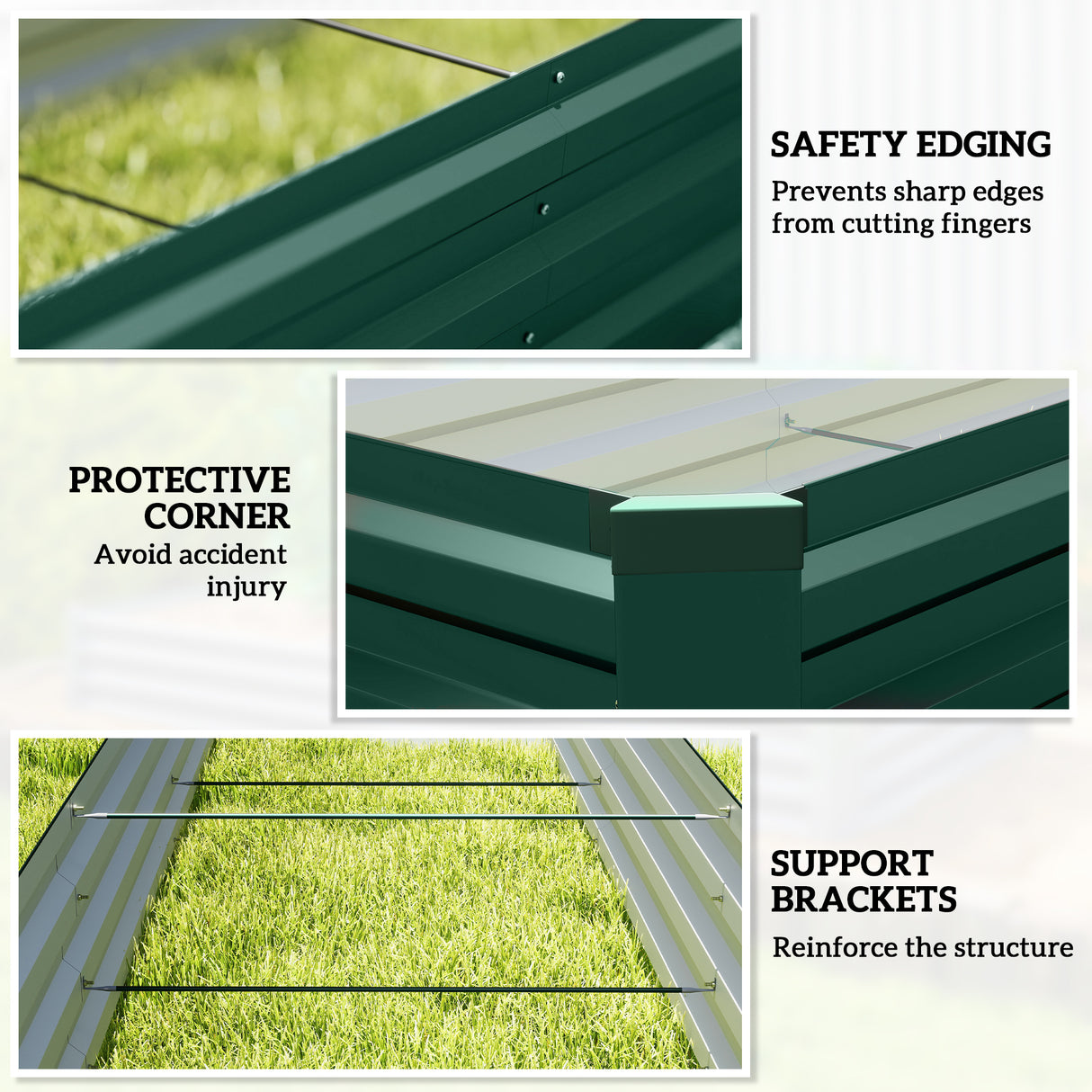 Galvanised Steel Outdoor Garden Planter Box 240cm Wide - Velmora