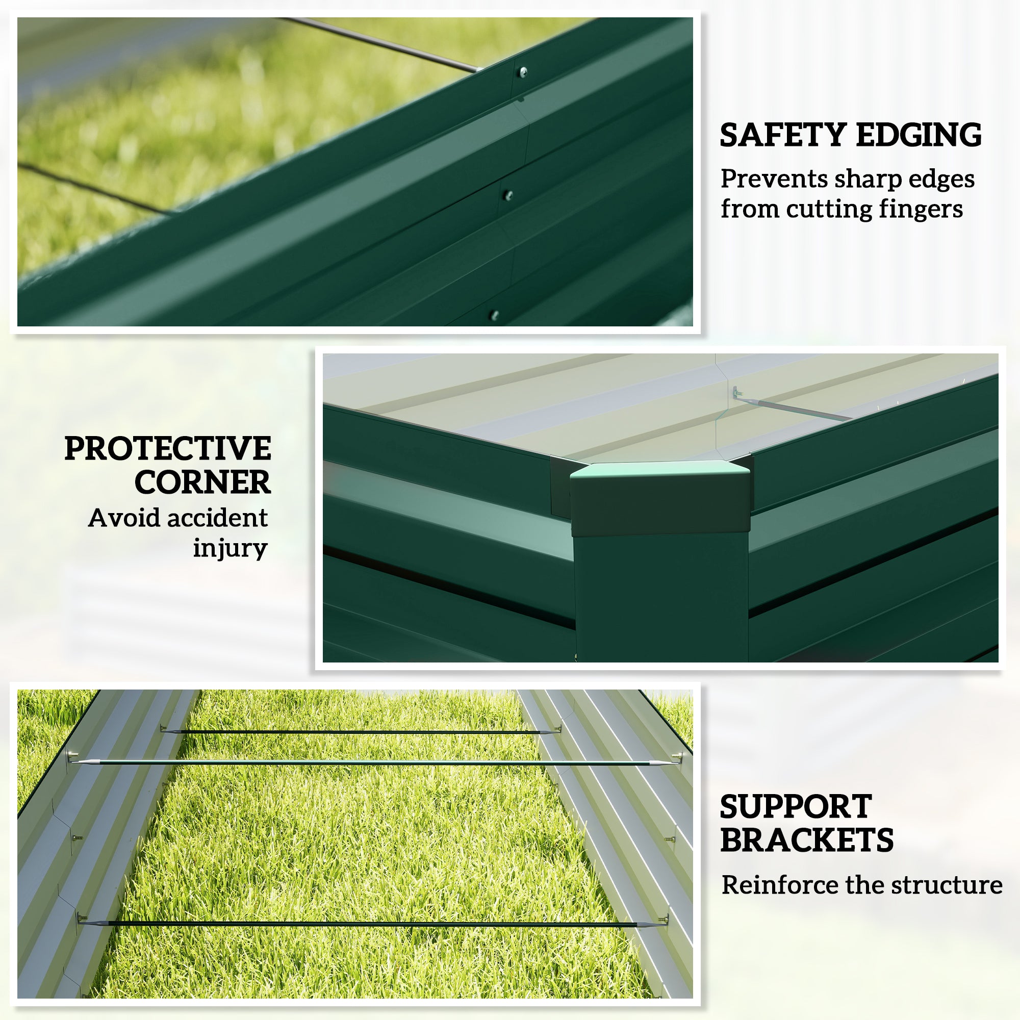 Galvanised Steel Outdoor Garden Planter Box 240cm Wide - Velmora