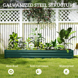 Galvanised Steel Outdoor Garden Planter Box 240cm Wide - Velmora