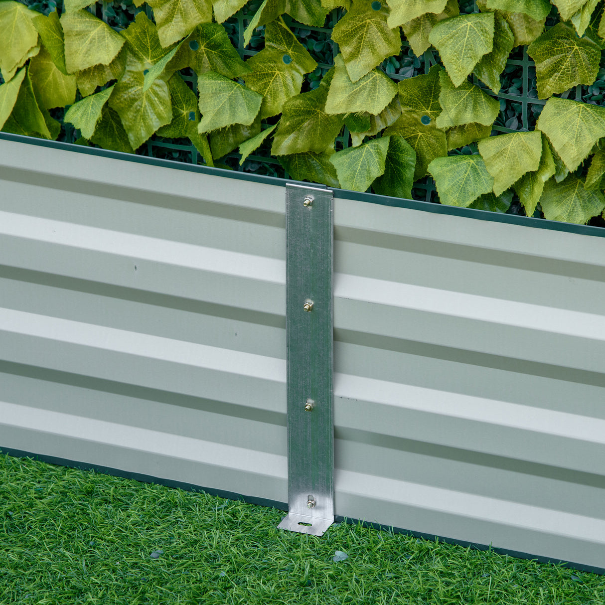 Galvanised Steel Outdoor Garden Planter Box 241cm Wide - Velmora