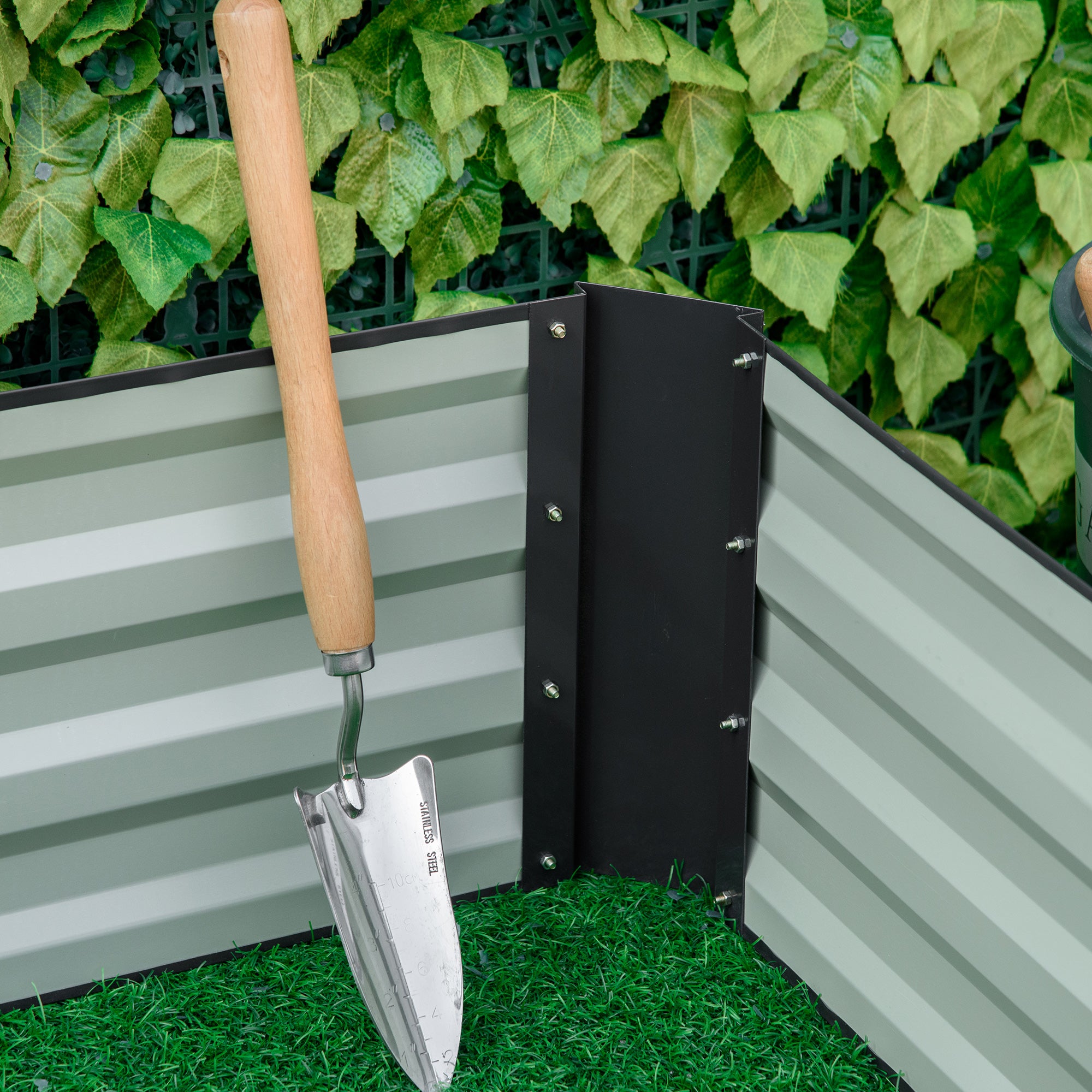 Galvanised Steel Outdoor Garden Planter Box 241cm Wide - Velmora