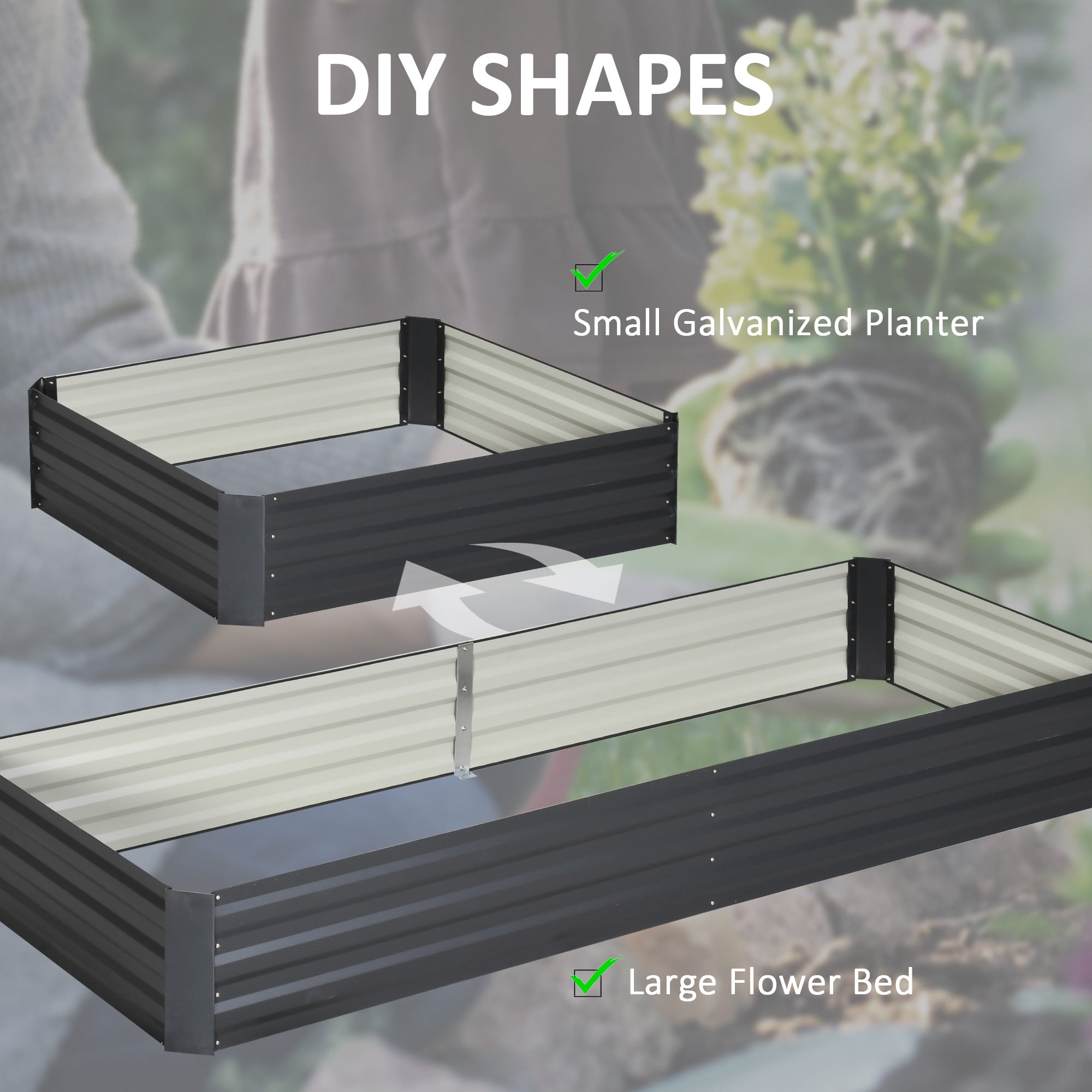Galvanised Steel Outdoor Garden Planter Box 241cm Wide - Velmora