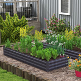 Galvanised Steel Outdoor Garden Planter Box 241cm Wide - Velmora