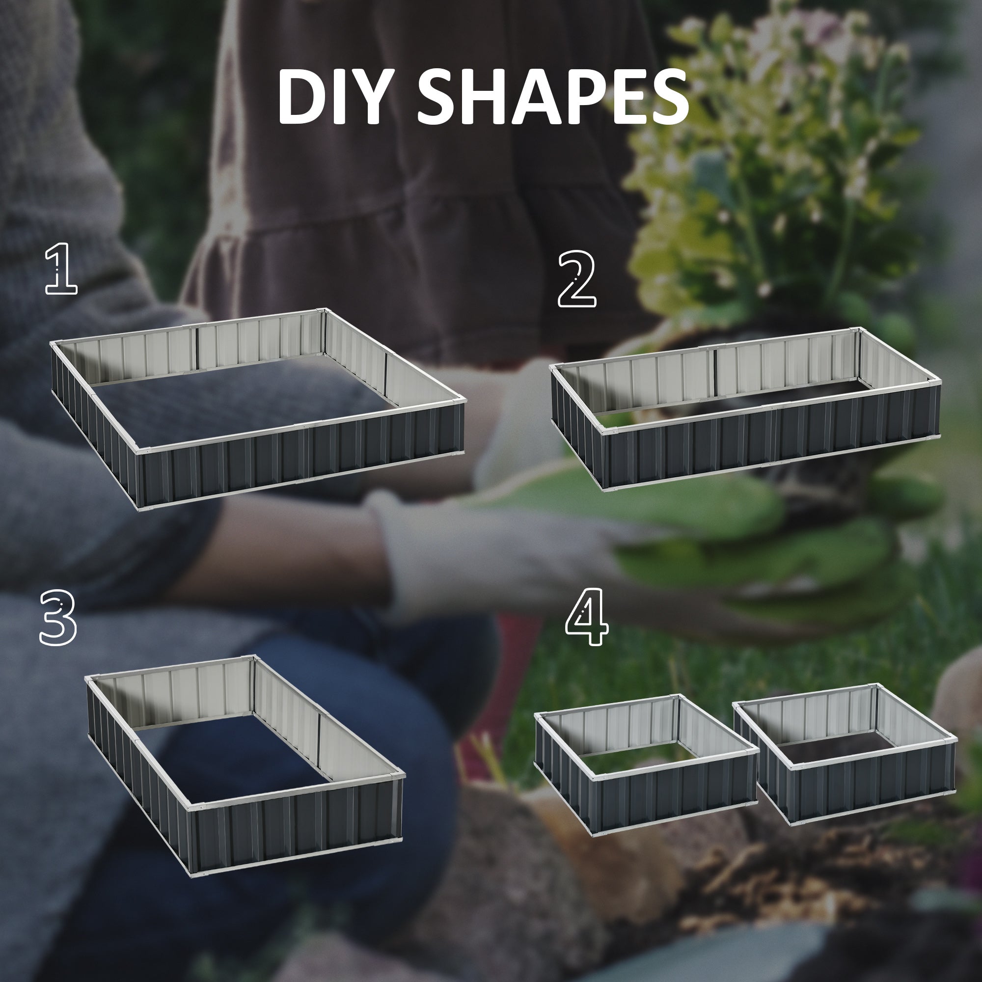 Galvanised Steel Outdoor Garden Planter Box 258cm Wide - Velmora