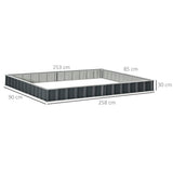 Galvanised Steel Outdoor Garden Planter Box 258cm Wide - Velmora