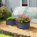 Galvanised Steel Outdoor Garden Planter Box 60cm Diameter in Set Of 2 - Velmora