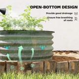 Galvanised Steel Outdoor Garden Planter Box 60cm Diameter in Set Of 2 - Velmora
