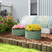 Galvanised Steel Outdoor Garden Planter Box 60cm Diameter in Set Of 2 - Velmora