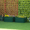 Galvanised Steel Outdoor Garden Planter Box 60cm Wide in Set Of 2 - Velmora