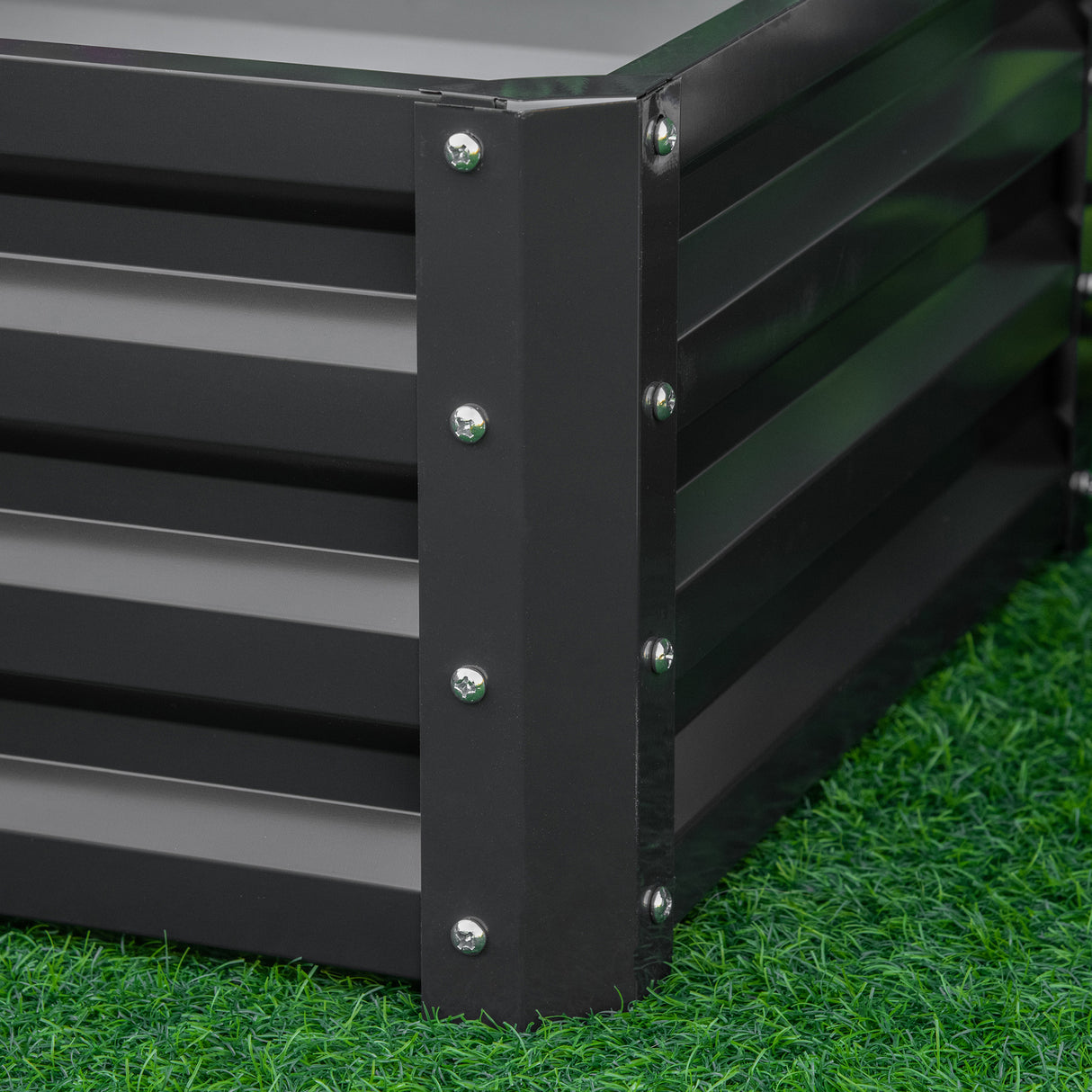 Galvanised Steel Outdoor Garden Planter Box 60cm Wide in Set Of 2 - Velmora