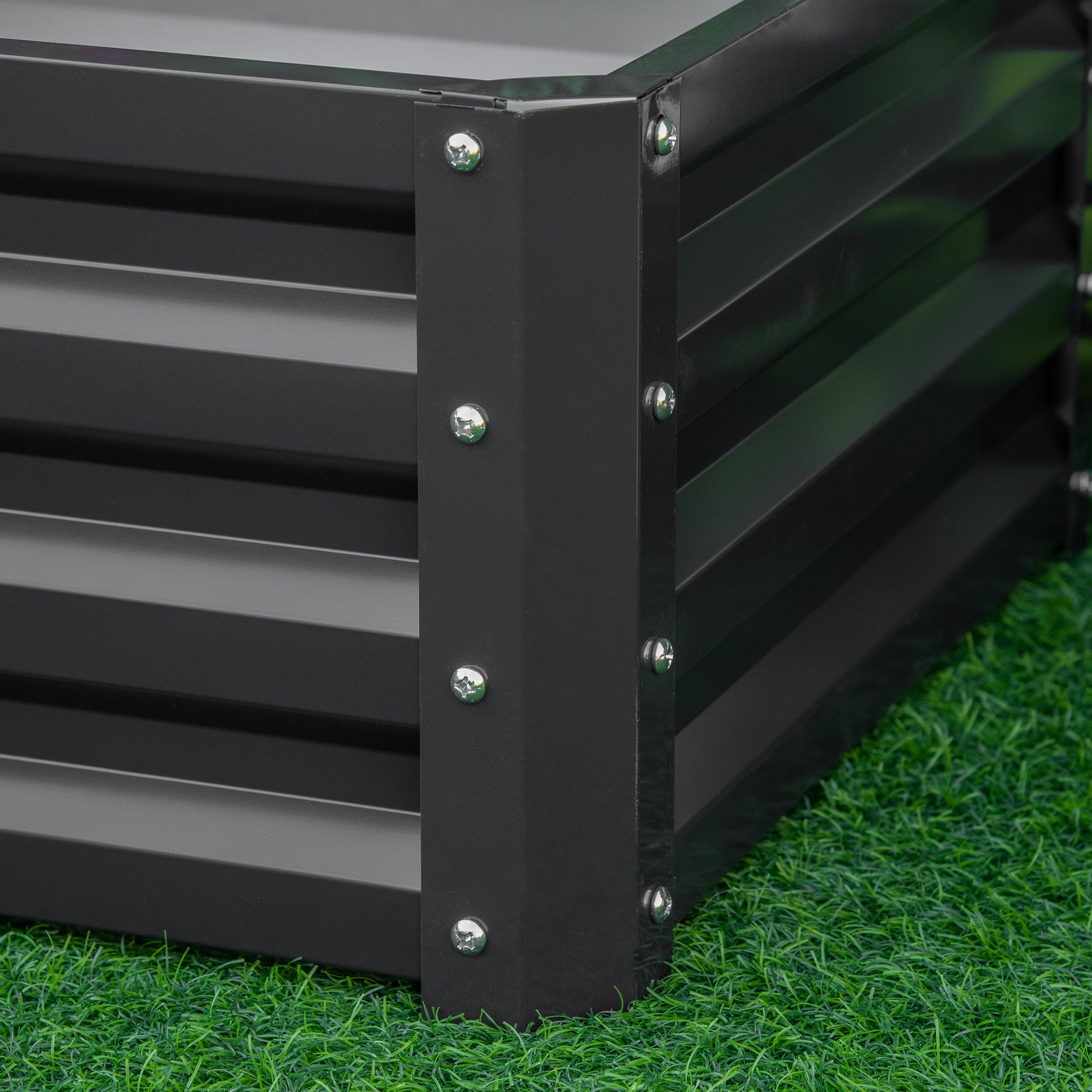 Galvanised Steel Outdoor Garden Planter Box 60cm Wide in Set Of 2 - Velmora