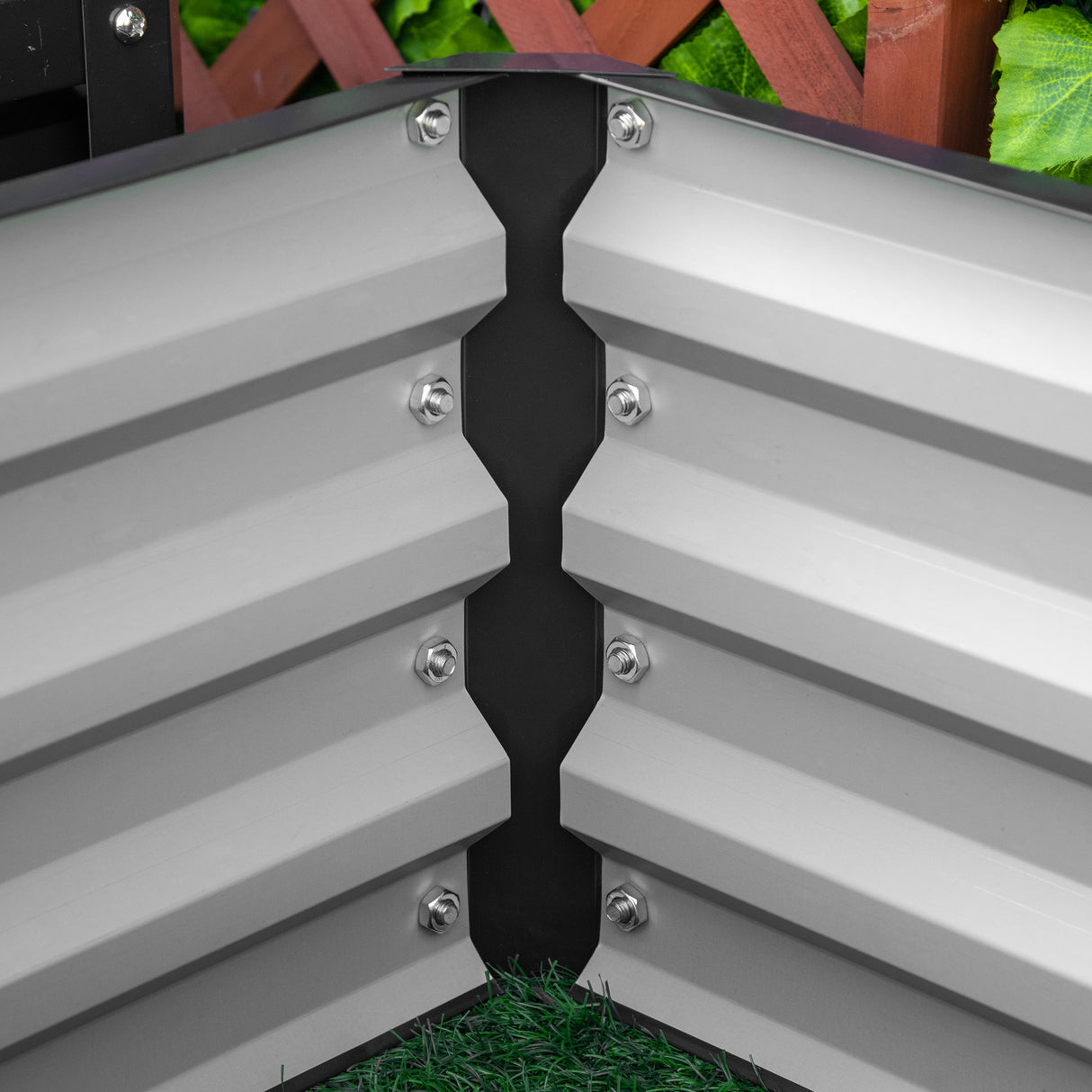 Galvanised Steel Outdoor Garden Planter Box 60cm Wide in Set Of 2 - Velmora
