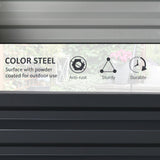 Galvanised Steel Outdoor Garden Planter Box 60cm Wide in Set Of 2 - Velmora