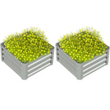 Galvanised Steel Outdoor Garden Planter Box 60cm Wide in Set Of 2 - Velmora