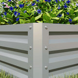 Galvanised Steel Outdoor Garden Planter Box 60cm Wide in Set Of 2 - Velmora