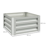 Galvanised Steel Outdoor Garden Planter Box 60cm Wide in Set Of 2 - Velmora