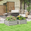 Galvanised Steel Outdoor Garden Planter Box 60cm Wide in Set Of 2 - Velmora
