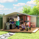 Galvanised Steel Outdoor Garden Shed 13ft x 11ft - Velmora