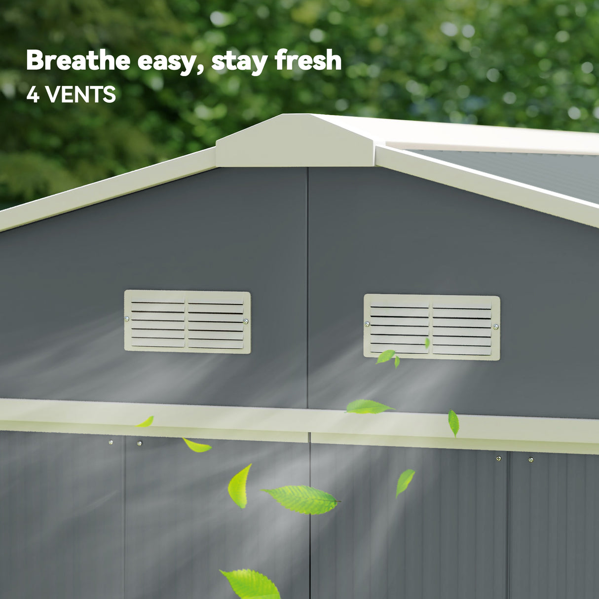 Galvanised Steel Outdoor Garden Shed 13ft x 11ft - Velmora
