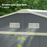 Galvanised Steel Outdoor Garden Shed 13ft x 11ft - Velmora