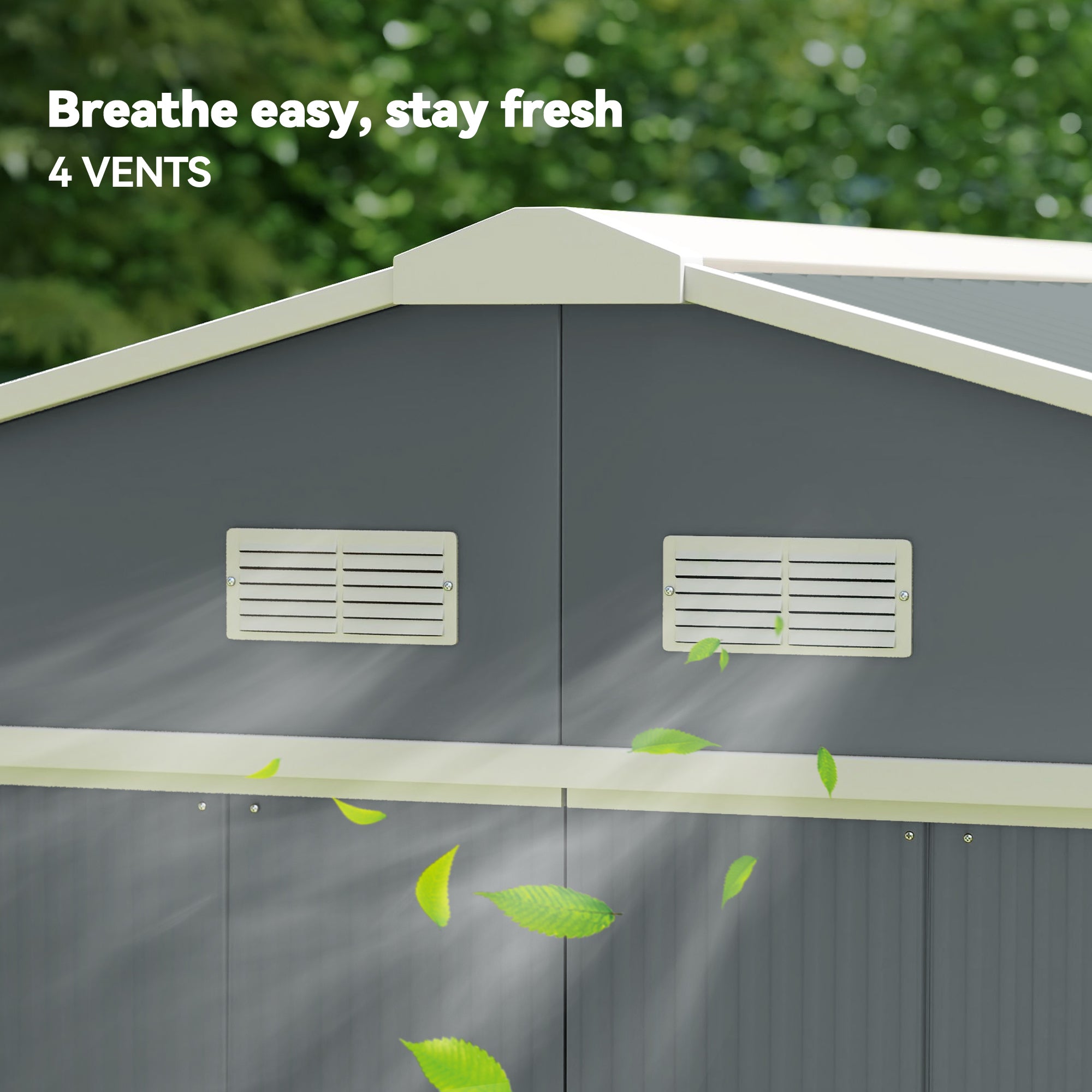 Galvanised Steel Outdoor Garden Shed 13ft x 11ft - Velmora