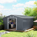 Galvanised Steel Outdoor Garden Shed 13ft x 11ft - Velmora