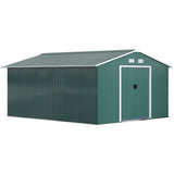 Galvanised Steel Outdoor Garden Shed 13ft x 11ft - Velmora