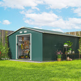 Galvanised Steel Outdoor Garden Shed 13ft x 11ft - Velmora