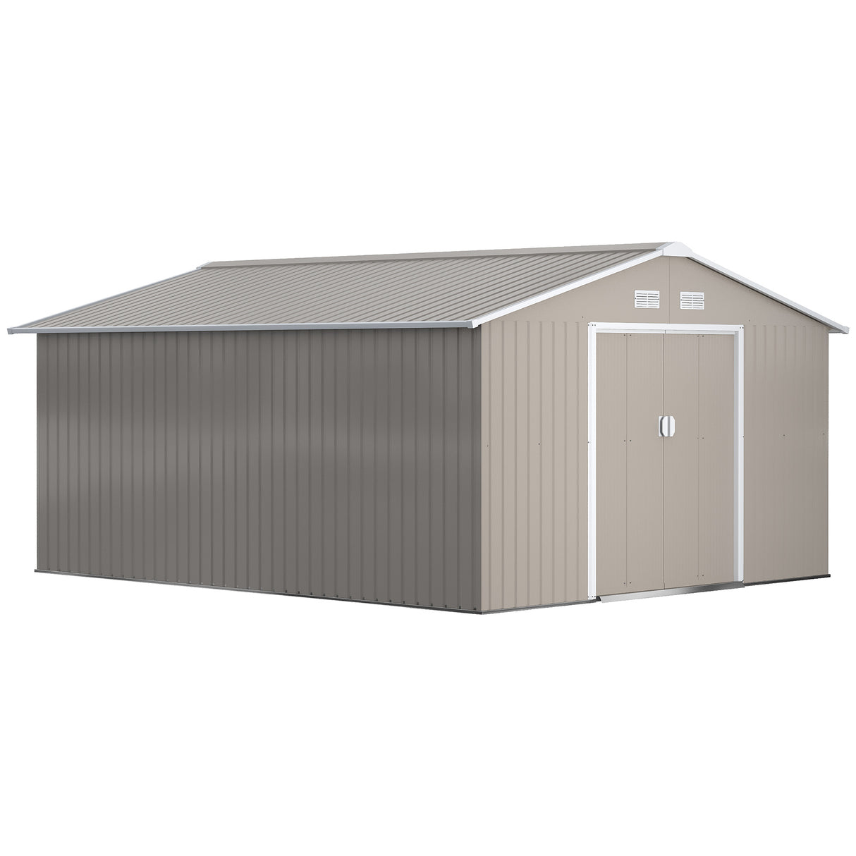 Galvanised Steel Outdoor Garden Shed 13ft x 11ft - Velmora