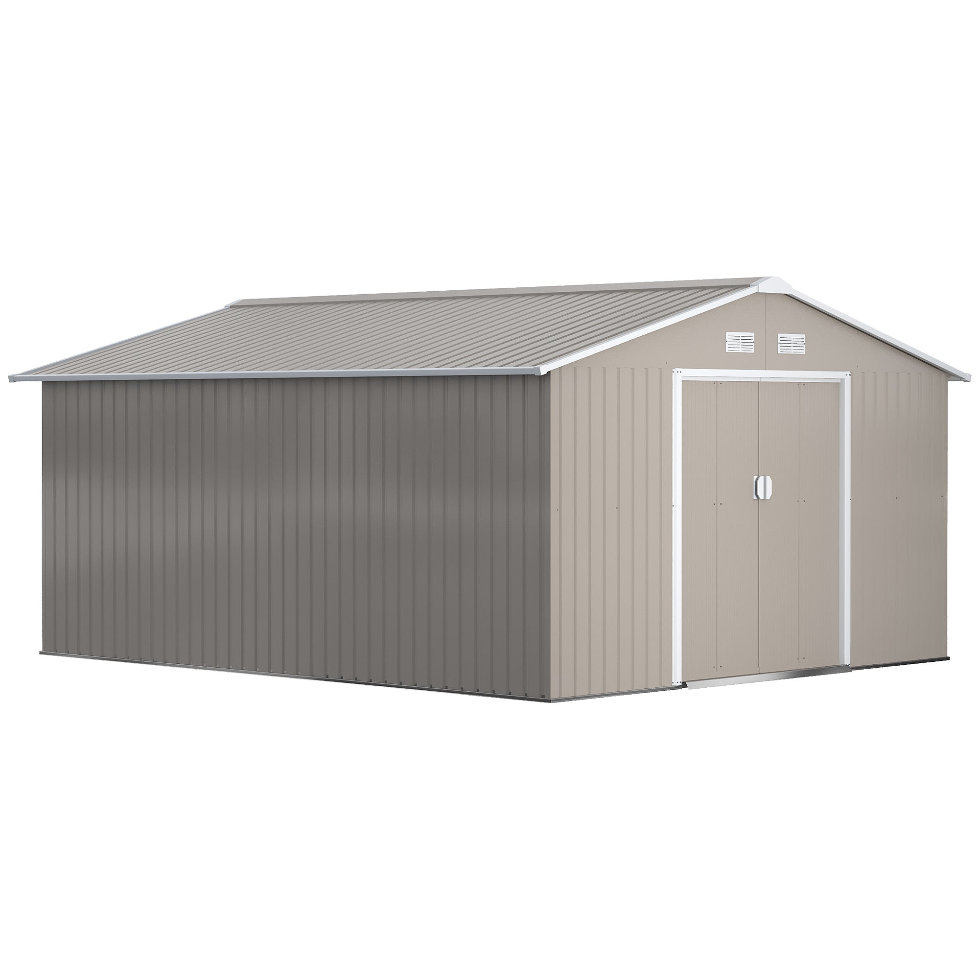 Galvanised Steel Outdoor Garden Shed 13ft x 11ft - Velmora