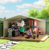 Galvanised Steel Outdoor Garden Shed 13ft x 11ft - Velmora