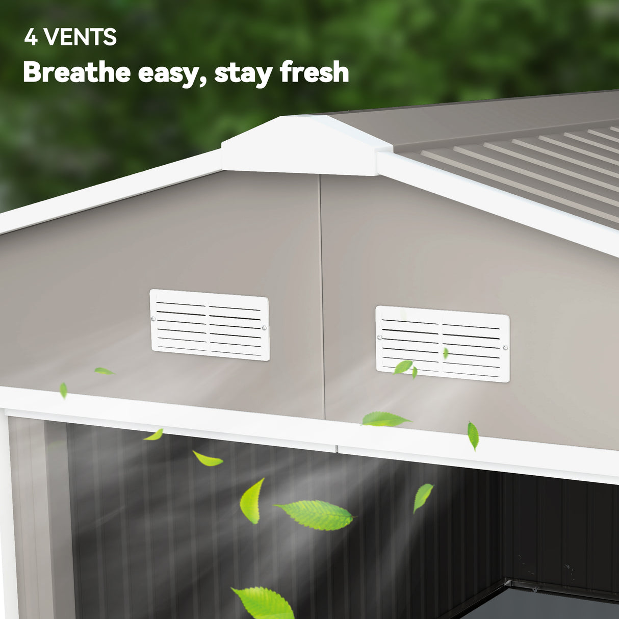 Galvanised Steel Outdoor Garden Shed 13ft x 11ft - Velmora