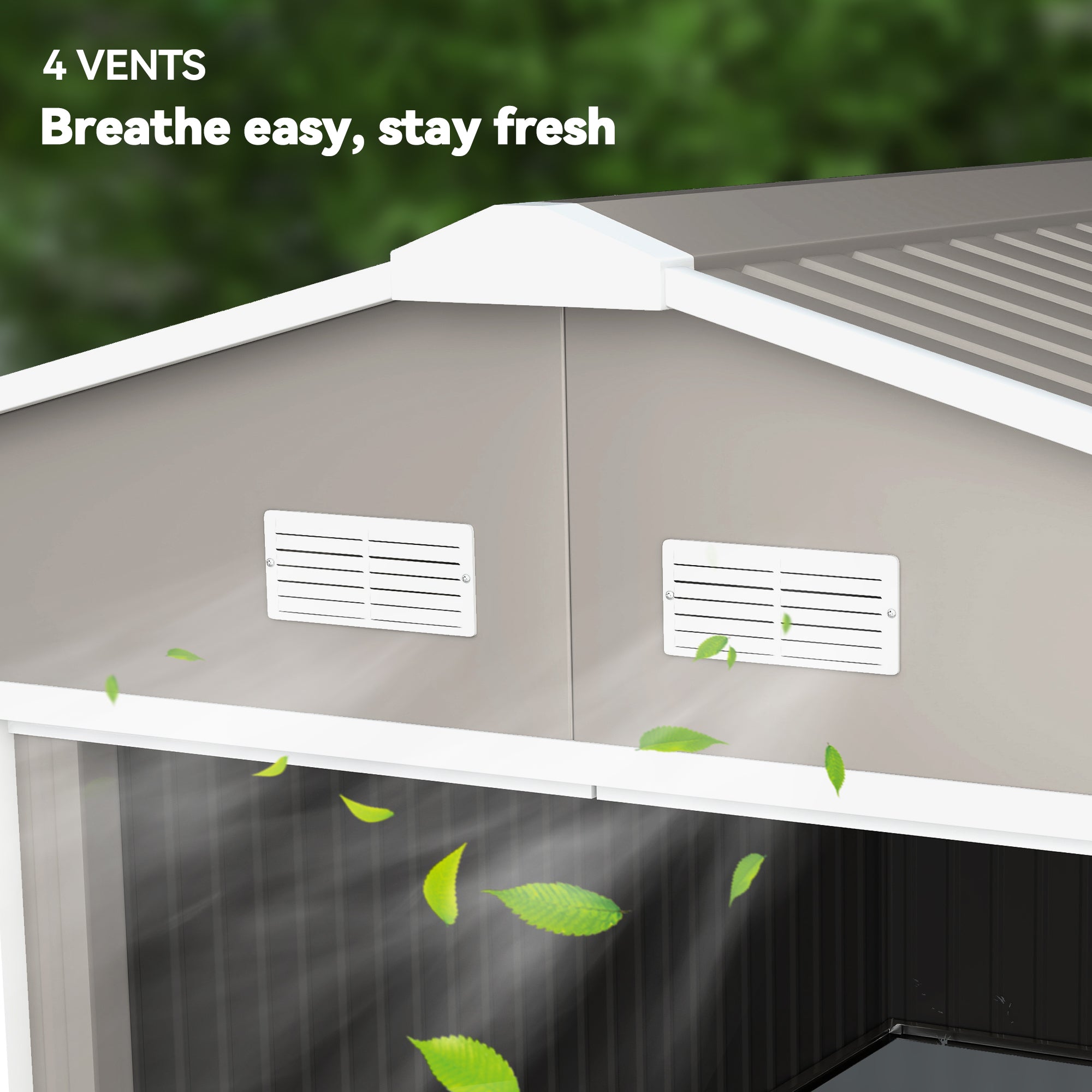 Galvanised Steel Outdoor Garden Shed 13ft x 11ft - Velmora