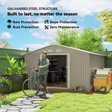 Galvanised Steel Outdoor Garden Shed 13ft x 11ft - Velmora