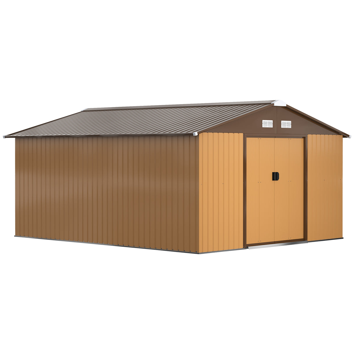 Galvanised Steel Outdoor Garden Shed 13ft x 11ft - Velmora