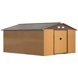 Galvanised Steel Outdoor Garden Shed 13ft x 11ft - Velmora