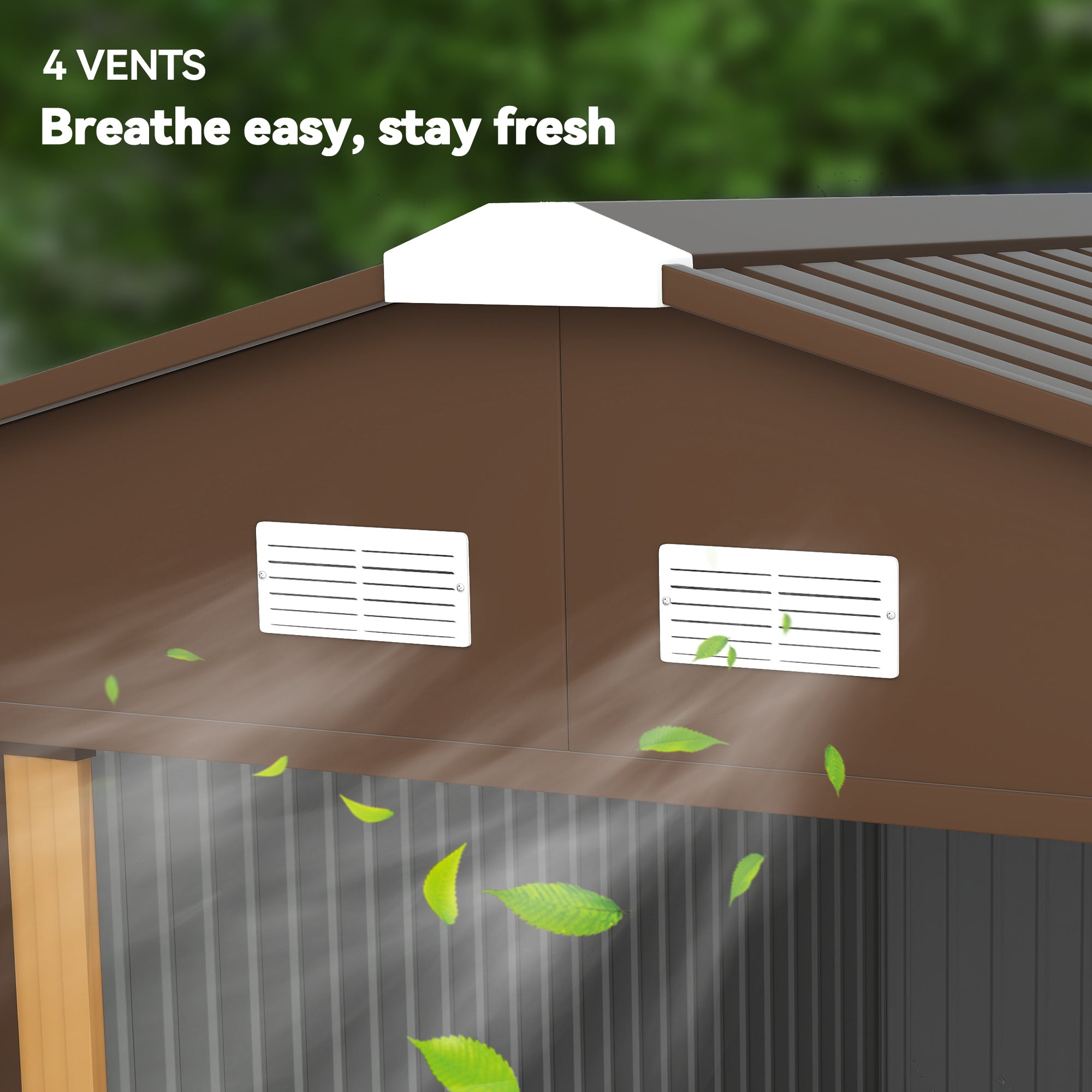 Galvanised Steel Outdoor Garden Shed 13ft x 11ft - Velmora