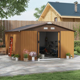 Galvanised Steel Outdoor Garden Shed 13ft x 11ft - Velmora