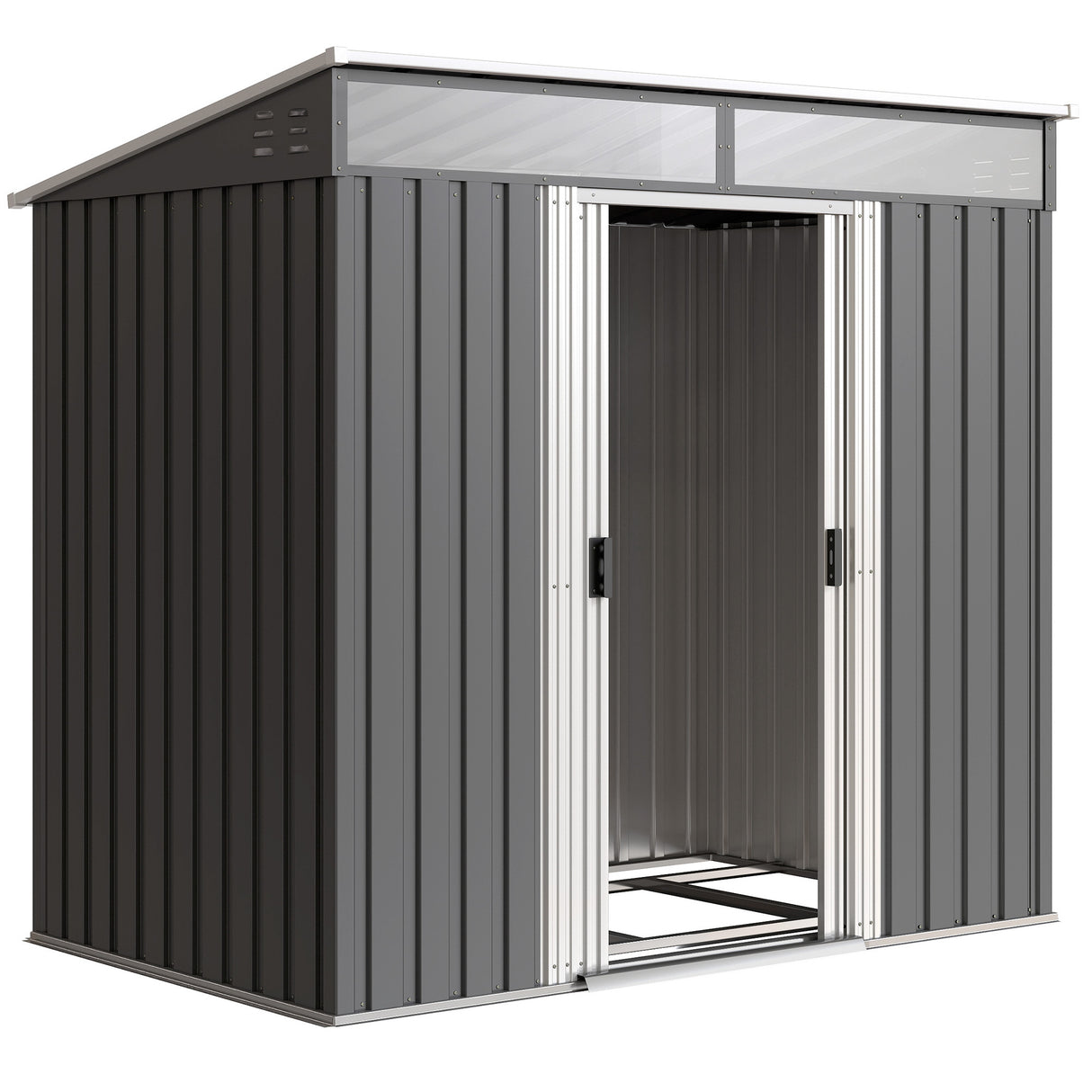 Galvanised Steel Outdoor Garden Shed 6.5ft x 4ft - Velmora