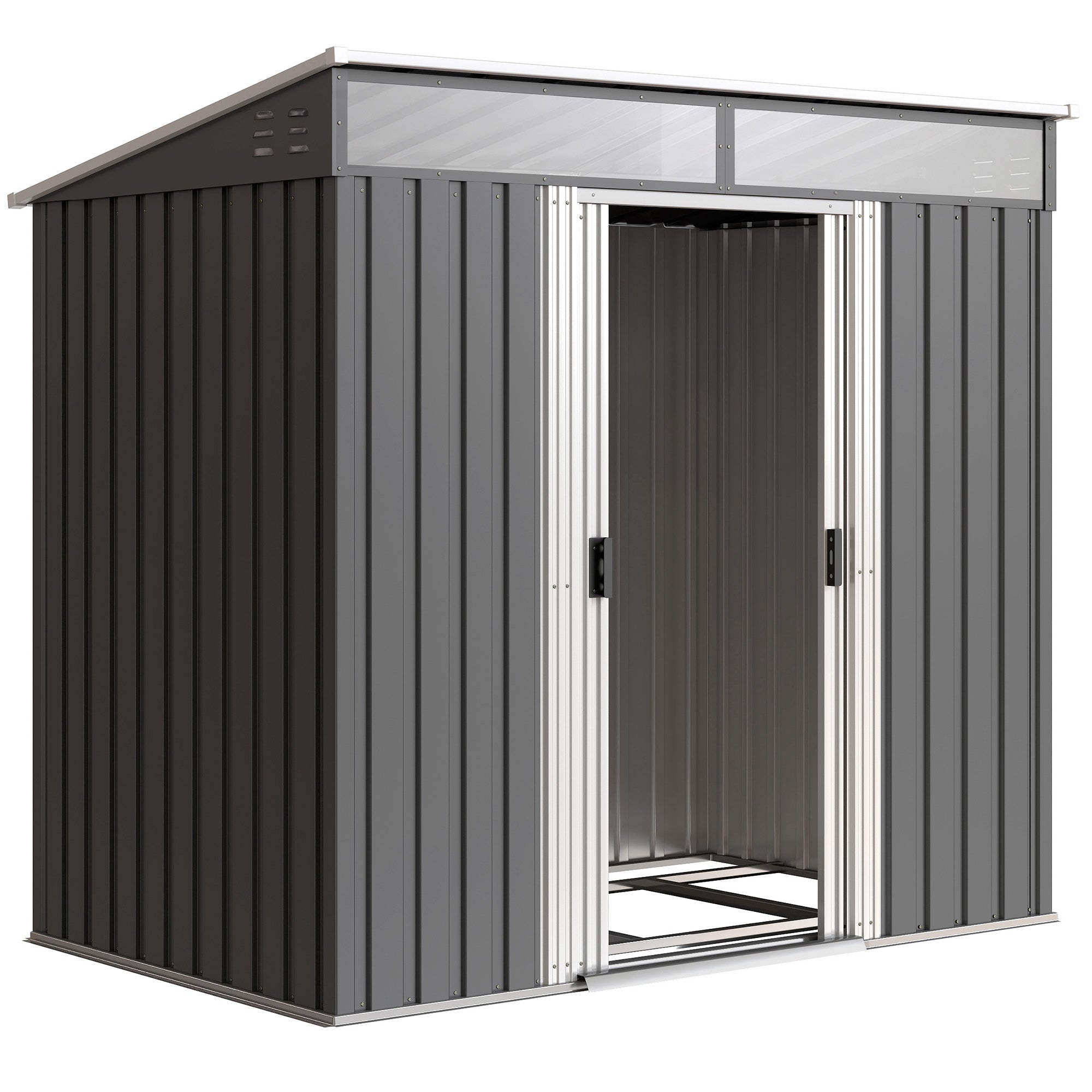Galvanised Steel Outdoor Garden Shed 6.5ft x 4ft - Velmora