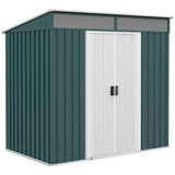 Galvanised Steel Outdoor Garden Shed 6.5ft x 4ft - Velmora