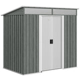 Galvanised Steel Outdoor Garden Shed 6.5ft x 4ft - Velmora