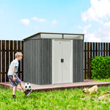 Galvanised Steel Outdoor Garden Shed 6.5ft x 4ft - Velmora